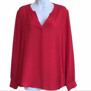 Bright Red Dressy Blouse (L)